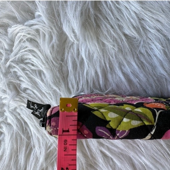 Vera Bradley Wallet Coin Purse Quilted Floral Zip Around Black Pink Green Zip - Picture 12 of 12